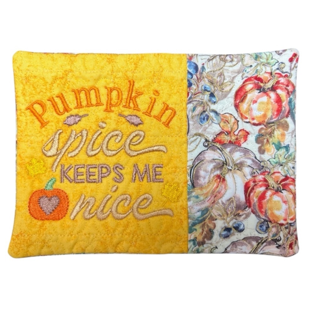 Hand Crafted Mug Rug Coaster Embroidered Cotton Fabric Padded Absorbs Liquid - Picture 5 of 8